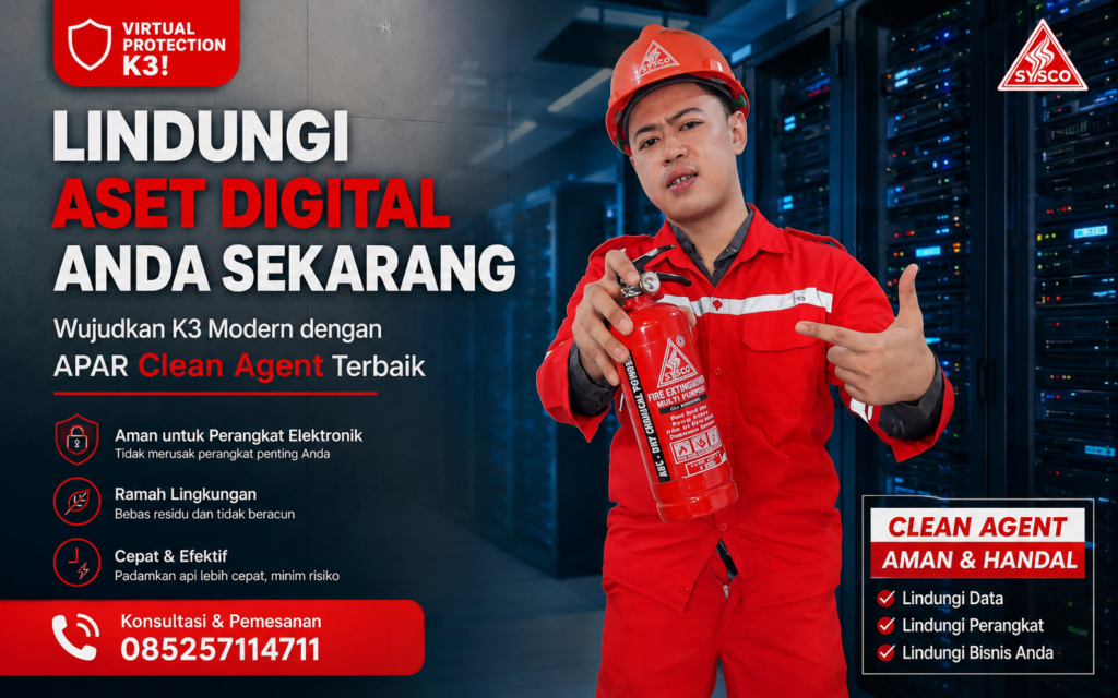 APAR Clean Agent Terbaik, Virtual Protection K3, Alat Pemadam Api Ramah Lingkungan, Media Pemadam Gas Bersih, Fire Protection System Profesional, Standar NFPA 2001, Pemadam Api Tanpa Residu, Proteksi Kebakaran Server, Maintenance APAR Berkala, Keamanan Kerja Industri