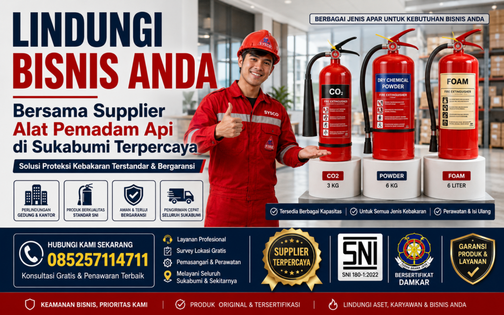supplier alat pemadam api terpercaya jakarta, distributor alat keselamatan kebakaran industri, jual apar bubuk kering standar sni, layanan isi ulang tabung pemadam api bergaransi, perlengkapan proteksi kebakaran gedung bertingkat, solusi pencegahan kebakaran untuk gudang, harga alat pemadam api ringan per kilogram, distributor fire extinguisher co2 dan powder, konsultan keselamatan kebakaran dan audit risiko, penyedia alat safety kebakaran bersertifikat