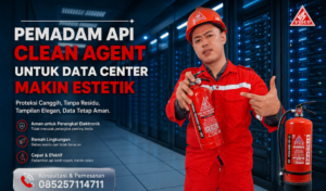 pemadam api clean agent data center, fire suppression system profesional, novec 1230 fm200 inergen solution, proteksi kebakaran estetik modern, gas clean agent tanpa residu, K3 perkantoran modern berkelanjutan, sustainable fire solution indonesia, zero downtime fire protection, sistem pemadam api server room, NFPA 2001 compliant fire system