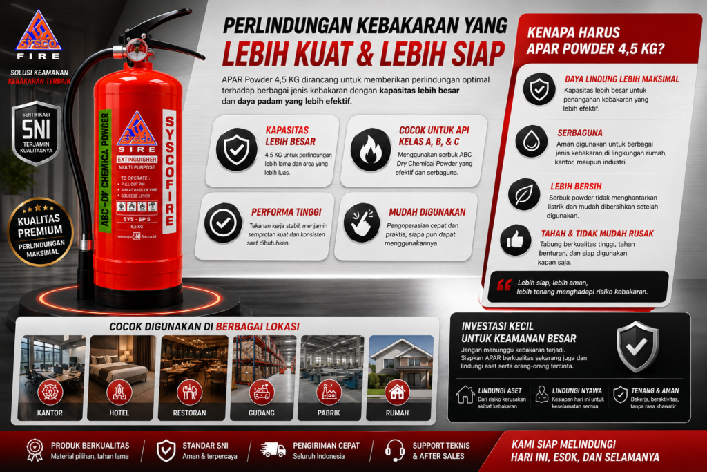 Alat Pemadam Api Powder 4,5 Kg SNI untuk Kantor dan Gudang