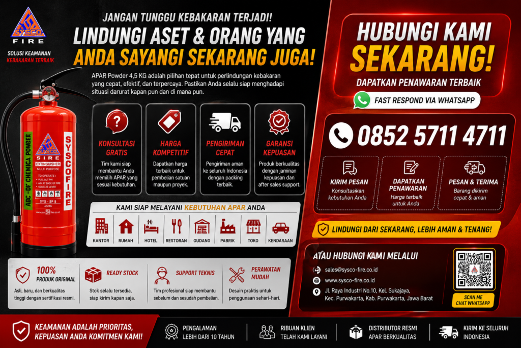 Jual Alat Pemadam Api Powder 4,5 Kg Bergaransi Resmi