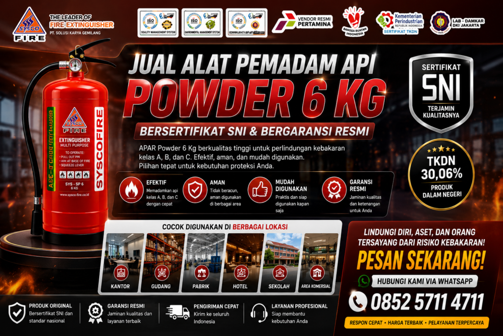 Jual Alat Pemadam Api Powder 6 Kg SNI