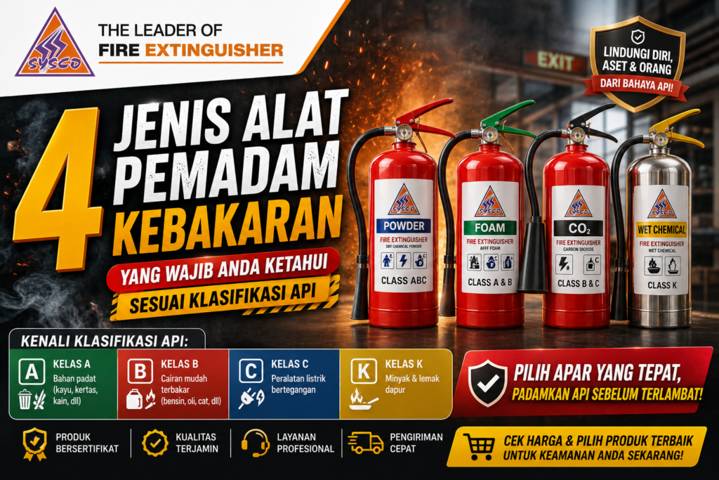 4 jenis alat pemadam