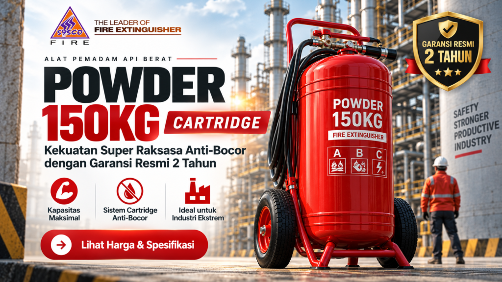 Harga Alat Pemadam Api Berat Powder 150kg Cartridge: Kekuatan Super Raksasa Anti-Bocor dengan Garansi Resmi 2 Tahun