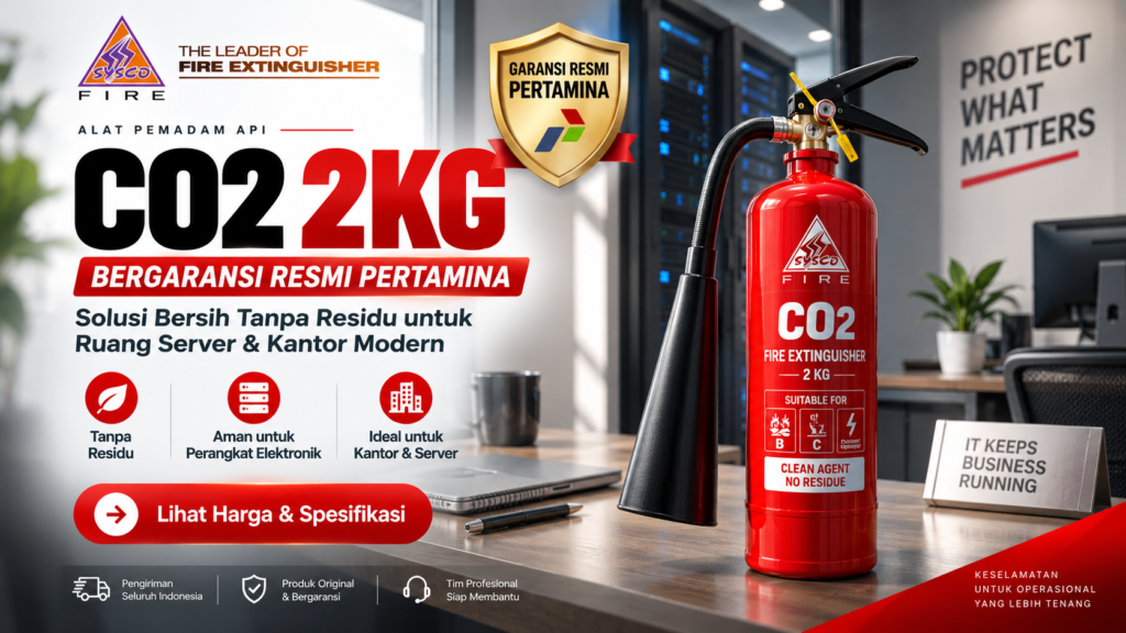 Harga Alat Pemadam Api CO2 2 kg Bergaransi Resmi Pertamina: Solusi Bersih Tanpa Residu untuk Ruang Server & Kantor Modern