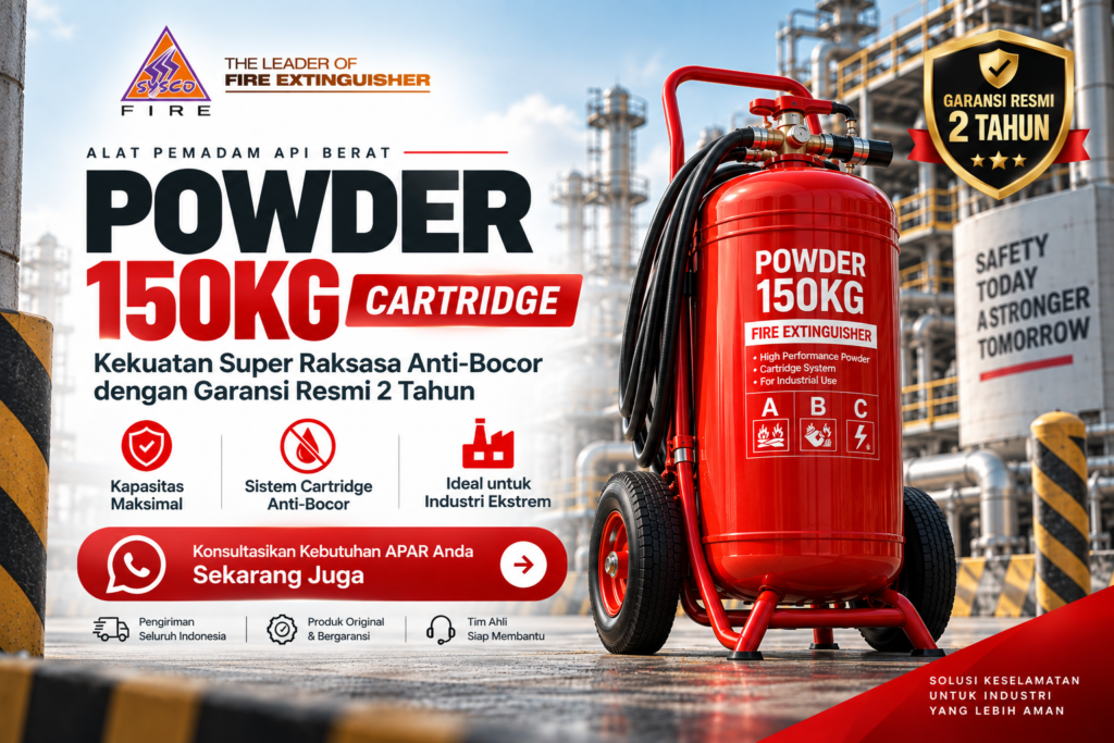 Harga Alat Pemadam Api Berat Powder 150kg Cartridge: Kekuatan Super Raksasa Anti-Bocor dengan Garansi Resmi 2 Tahun