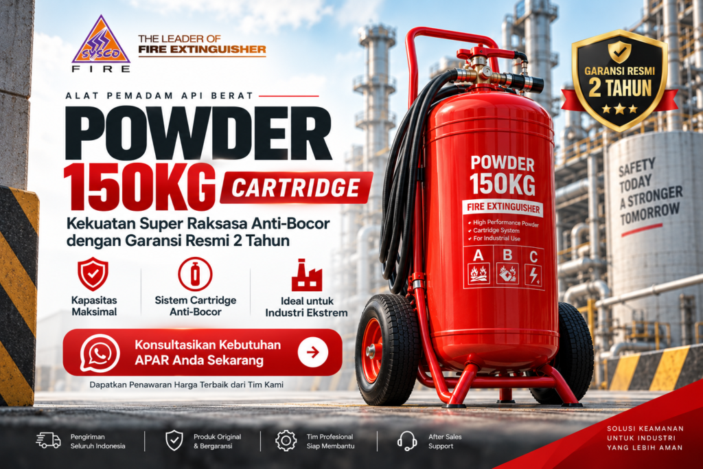 Harga Alat Pemadam Api Berat Powder 150kg Cartridge: Kekuatan Super Raksasa Anti-Bocor dengan Garansi Resmi 2 Tahun