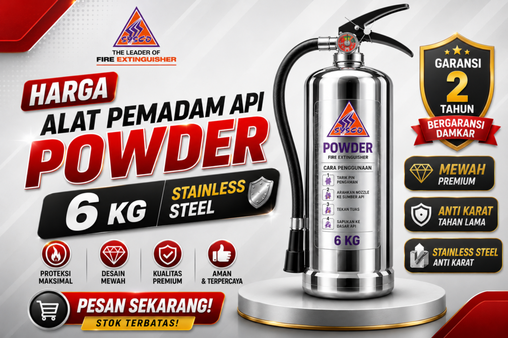 Harga Alat Pemadam Api Powder 6kg Stainless Steel Garansi 2 Tahun Mewah Anti Karat