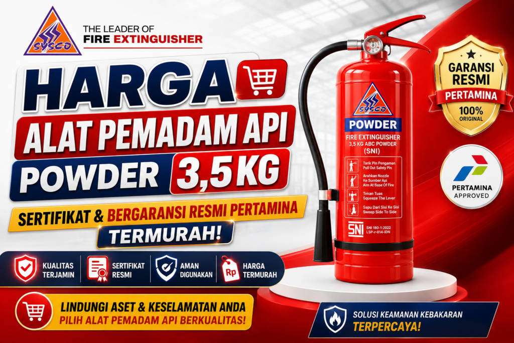 Harga Alat Pemadam api Powder 3,5 kg Sertifikat & Bergaransi resmi Pertamina