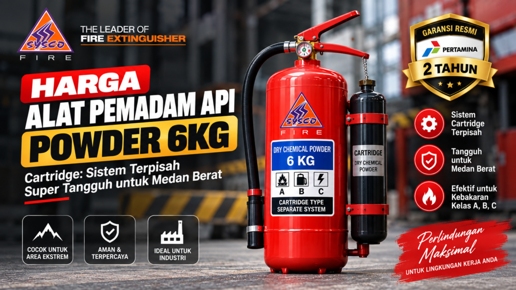 Harga Alat Pemadam Api Powder 6kg Cartridge: Sistem Terpisah Super Tangguh untuk Medan Berat
