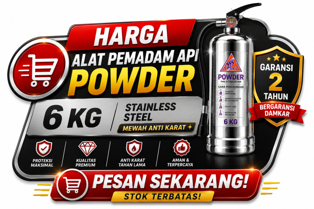 promosi Harga Alat Pemadam Api Powder 6kg Stainless Steel Garansi 2 Tahun Mewah Anti Karat