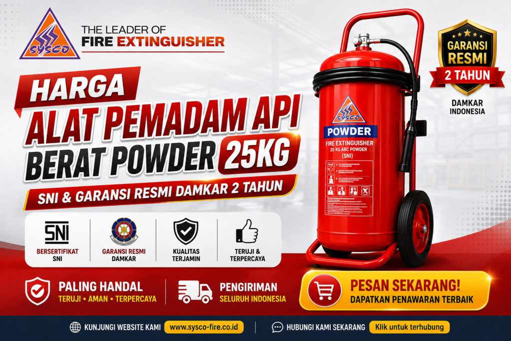 Promo Harga Alat Pemadam Api Berat Powder 25kg SNI & Garansi Resmi Damkar 2 Tahun Paling Handal