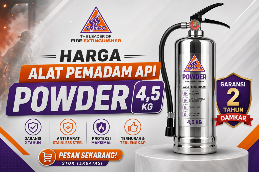 Harga Alat Pemadam Api Powder 4,5kg Bergaransi Damkar 2 Tahun Termurah & Terlengkap