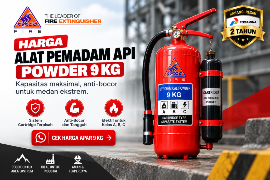 Harga Alat Pemadam Api Powder 9 kg Cartridge: Kapasitas Maksimal, Anti-Bocor untuk Medan Ekstrem