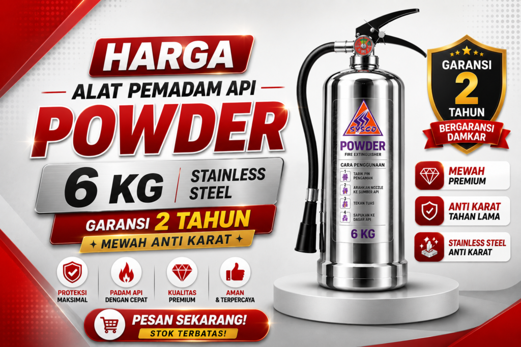Harga Alat Pemadam Api Powder 6kg Stainless Steel Garansi 2 Tahun Mewah Anti Karat