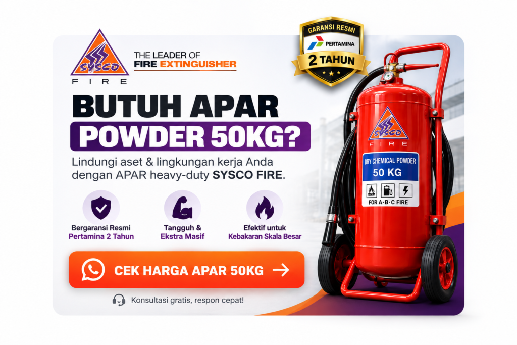 Promosi Harga Alat Pemadam Api Berat Powder 50kg Bergaransi Resmi Pertamina 2 Tahun Tangguh & Ekstra Masif