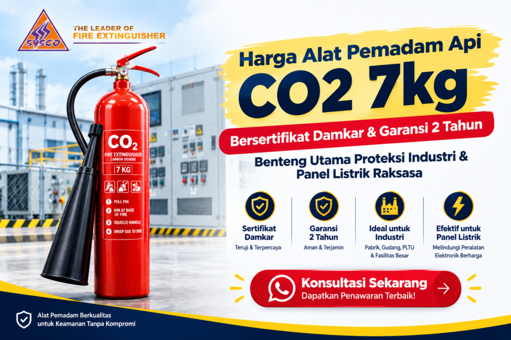 Harga Alat Pemadam Api CO2 7kg Bersertifikat Damkar & Garansi 2 Tahun: Benteng Utama Proteksi Industri & Panel Listrik Raksasa
