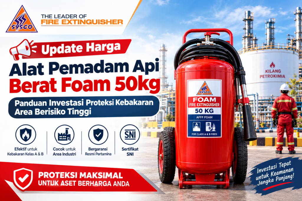 Update Harga Alat Pemadam Api Berat Foam 50kg: Panduan Investasi Proteksi Kebakaran Area Berisiko Tinggi
