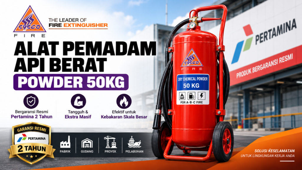 Harga Alat Pemadam Api Berat Powder 50kg Bergaransi Resmi Pertamina 2 Tahun Tangguh & Ekstra Masif