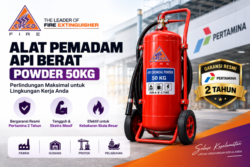 Harga Alat Pemadam Api Berat Powder 50kg Bergaransi Resmi Pertamina 2 Tahun Tangguh & Ekstra Masif
