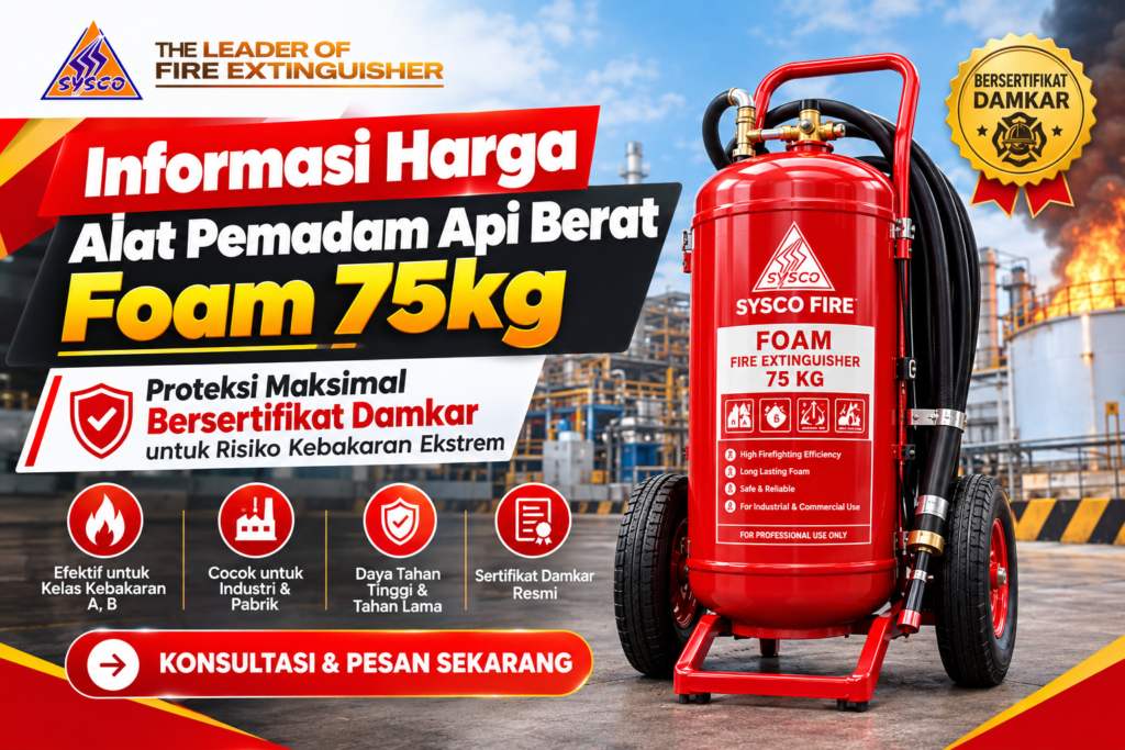 Informasi Harga Alat Pemadam Api Berat Foam 75kg: Proteksi Maksimal Bersertifikat Damkar untuk Risiko Kebakaran Ekstrem