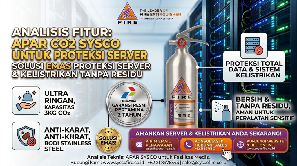 Harga Alat Pemadam Api CO2 3 kg Bergaransi Resmi Pertamina 2 Tahun: Solusi Emas Proteksi Server & Kelistrikan Tanpa Residu