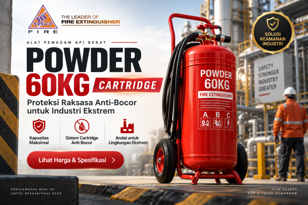 Harga Alat Pemadam Api Berat Powder 60kg Cartridge: Proteksi Raksasa Anti-Bocor untuk Industri Ekstrem