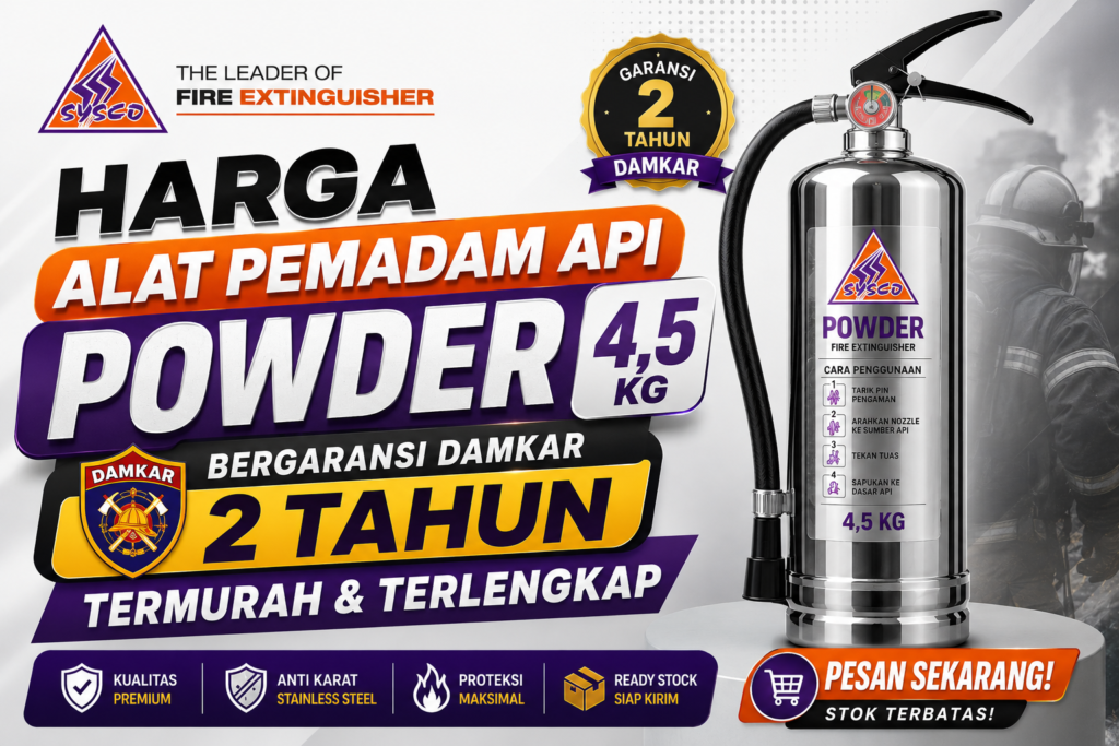 Harga Alat Pemadam Api Powder 4,5kg Bergaransi Damkar 2 Tahun Termurah & Terlengkap