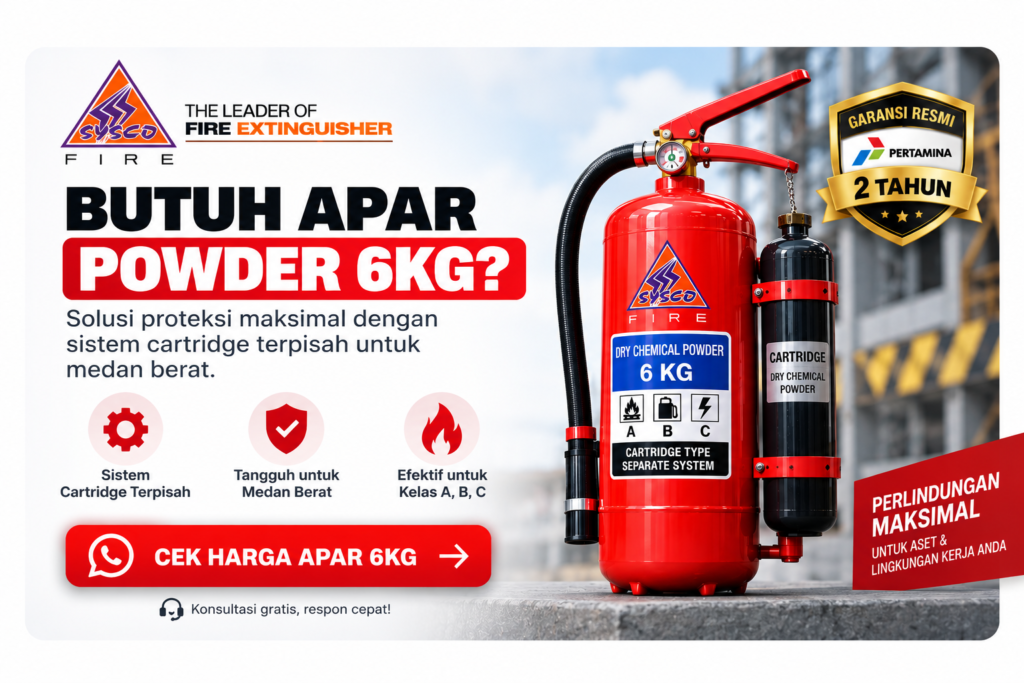 Harga Alat Pemadam Api Powder 6kg Cartridge: Sistem Terpisah Super Tangguh untuk Medan Berat