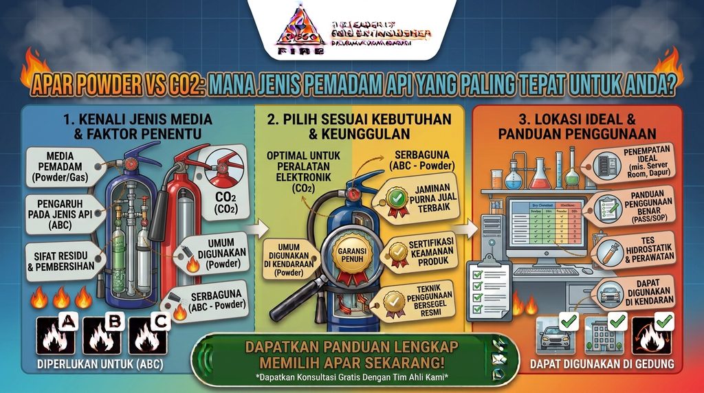 APAR Powder vs CO2: Mana Jenis Pemadam Api yang Paling Tepat untuk Anda?