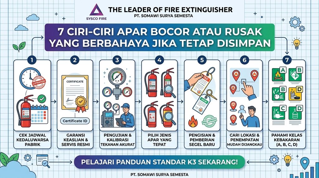 7 Ciri-Ciri APAR Bocor atau Rusak yang Berbahaya Jika Tetap Disimpan
