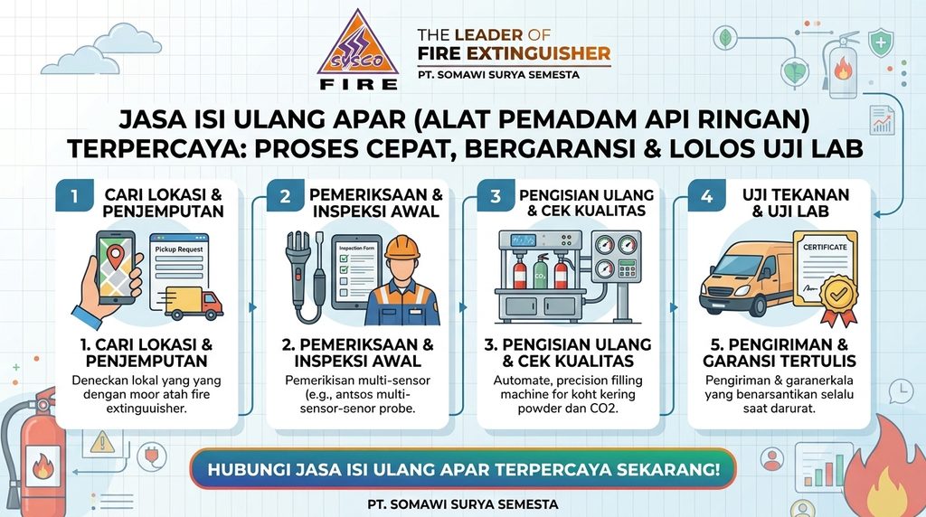 Jasa Isi Ulang APAR (Alat Pemadam Api Ringan) Terpercaya: Proses Cepat, Bergaransi & Lolos Uji Lab