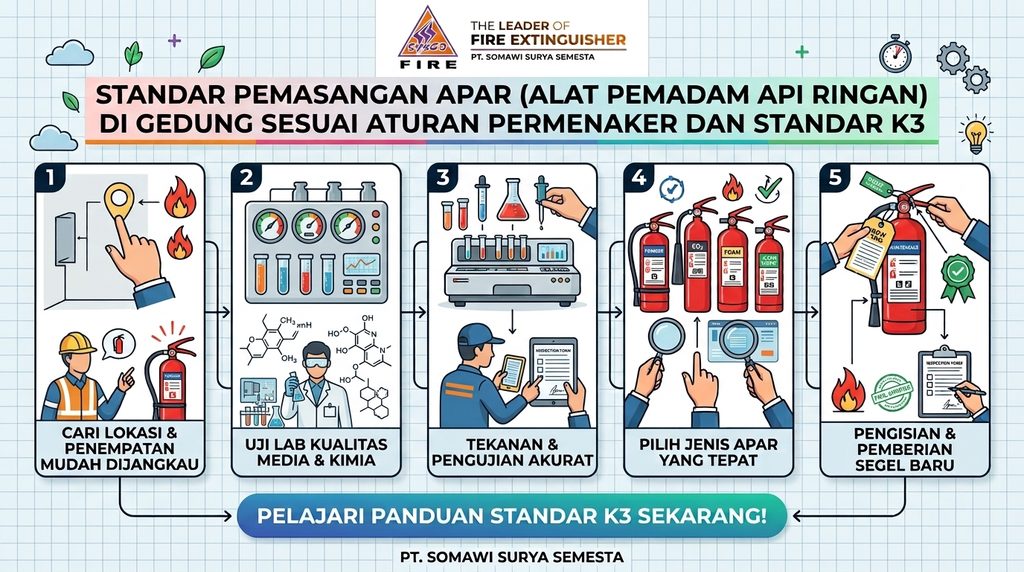 Standar Pemasangan APAR (Alat Pemadam Api Ringan) di Gedung Sesuai Aturan Permenaker dan Standar K3