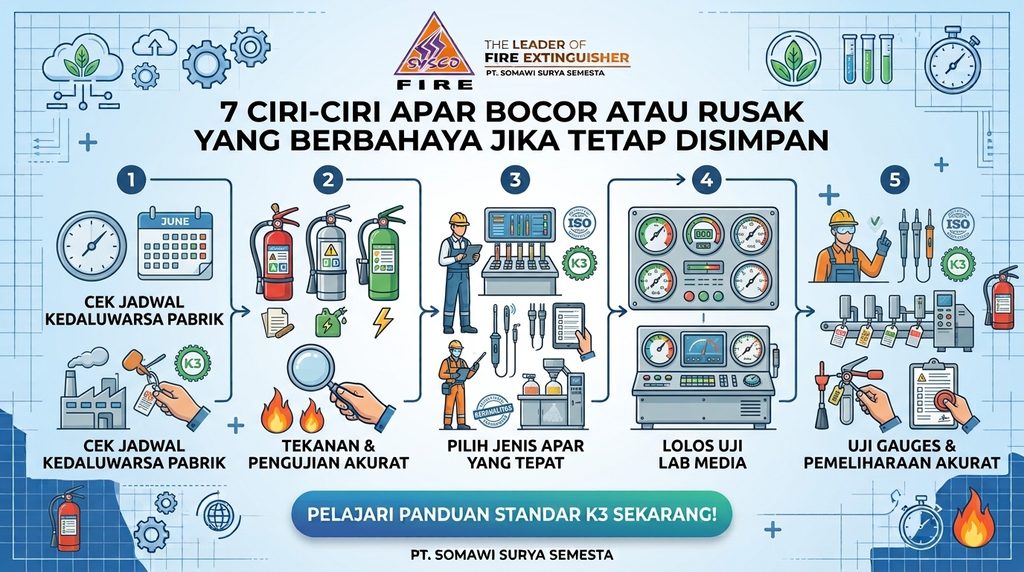 7 Ciri-Ciri APAR Bocor atau Rusak yang Berbahaya Jika Tetap Disimpan