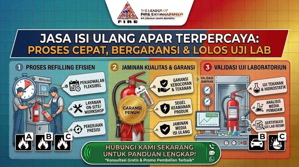 Jasa Isi Ulang APAR (Alat Pemadam Api Ringan) Terpercaya: Proses Cepat, Bergaransi & Lolos Uji Lab