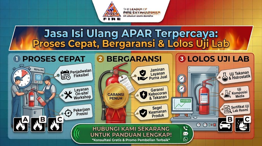 Jasa Isi Ulang APAR (Alat Pemadam Api Ringan) Terpercaya: Proses Cepat, Bergaransi & Lolos Uji Lab