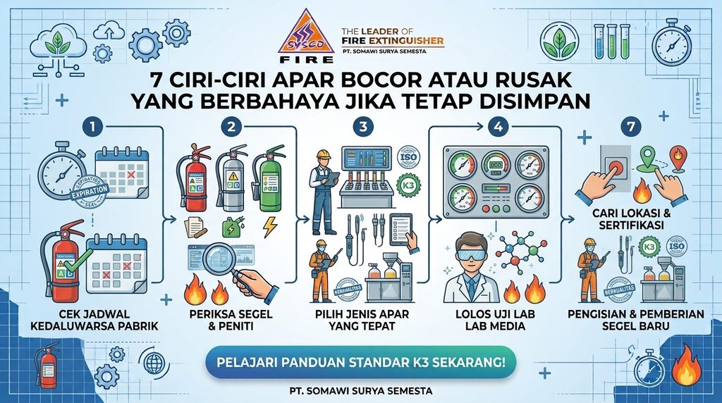 7 Ciri-Ciri APAR Bocor atau Rusak yang Berbahaya Jika Tetap Disimpan