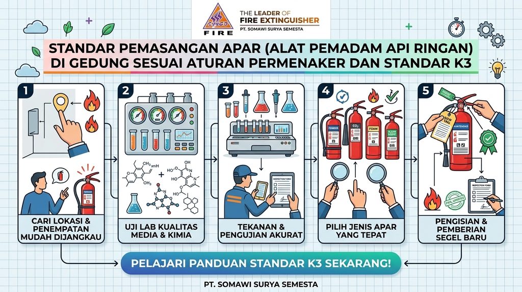 Standar Pemasangan APAR (Alat Pemadam Api Ringan) di Gedung Sesuai Aturan Permenaker dan Standar K3