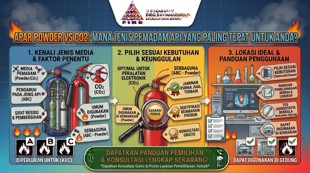 APAR Powder vs CO2: Mana Jenis Pemadam Api yang Paling Tepat untuk Anda?