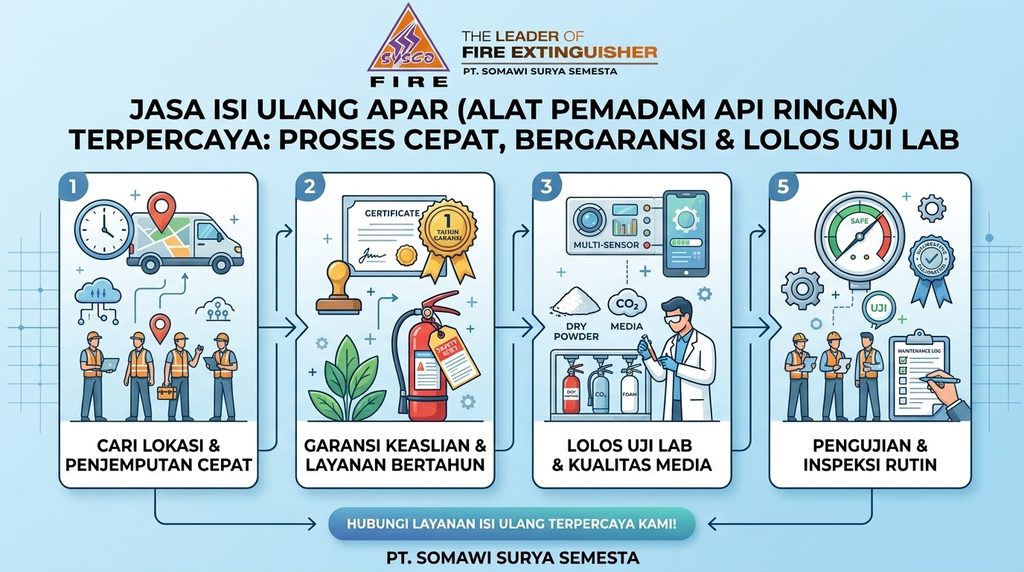 Jasa Isi Ulang APAR (Alat Pemadam Api Ringan) Terpercaya: Proses Cepat, Bergaransi & Lolos Uji Lab