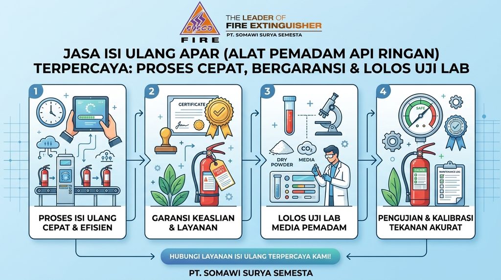 Jasa Isi Ulang APAR (Alat Pemadam Api Ringan) Terpercaya: Proses Cepat, Bergaransi & Lolos Uji Lab
