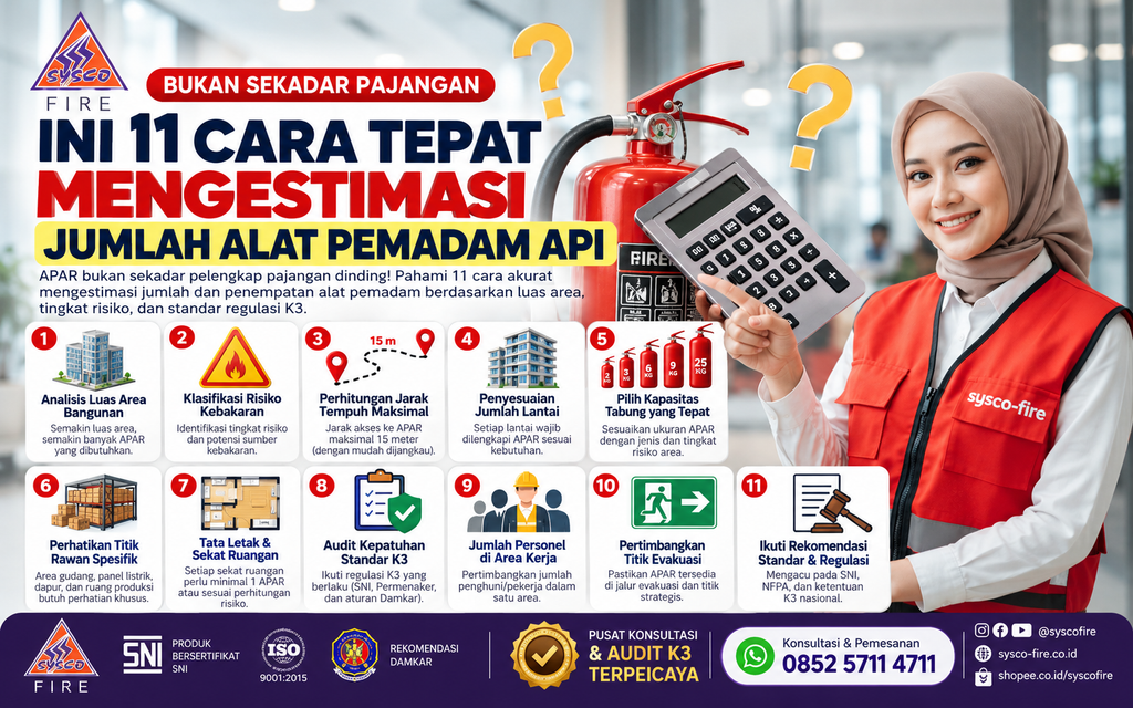 Cara Menghitung Kebutuhan Alat Pemadam Api, Jumlah Alat Pemadam Api, Perhitungan Alat Pemadam Api, Penempatan Alat Pemadam Api, Jenis Alat Pemadam Api, Kelas Kebakaran, Perawatan Alat Pemadam Api